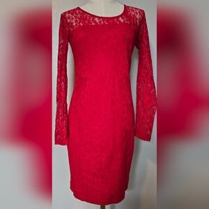 Kardashian Kollection Red Lace Dress